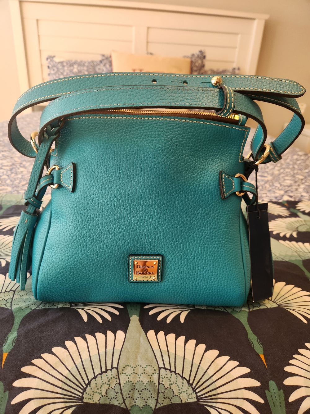 Dooney & Bourke Teal Pebbled Leather Crossbody And SHOULDER Bag